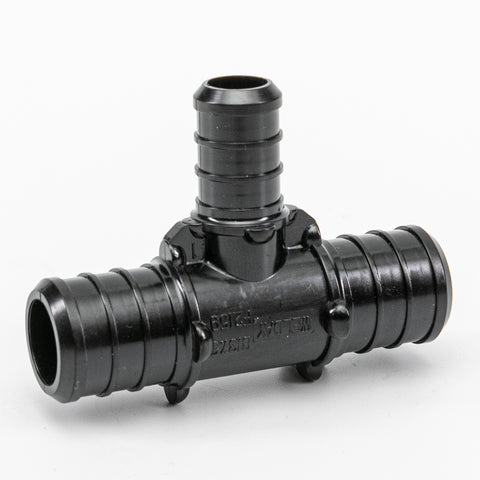 Pex Poly Tee Barb To Barb 3/4 x 1/2 x 3/4in Black 150636