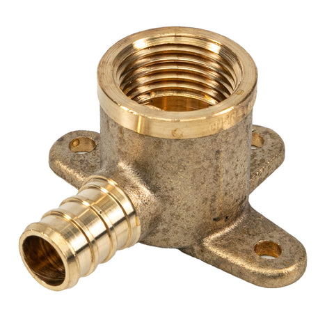 PEX Fitting Brass Elbow 90° Drop Ear (Wing Back) ½ PEX x ½ FIP Lead Free 151127 020861511279