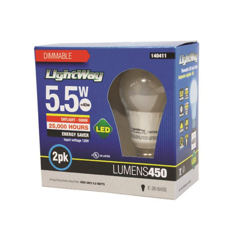2PC Bulb LED Dayligth A19 5.5W 5000K Dimmable