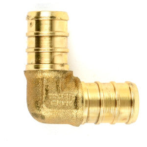 PEX BRASS 90 ELBOW ½IN BARB X ½IN BARB