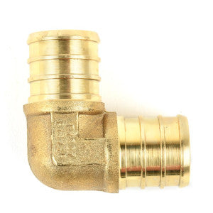 PEX BRASS 90 ELBOW ¾IN BARB X ¾IN BARB