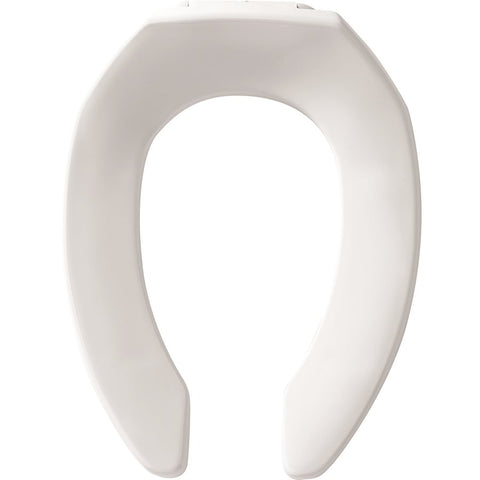 Elongated Toilet Seat White Open Front No Cover